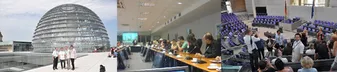 Collage vom Besuch des Projektteams im Bundestag, Juli 2012