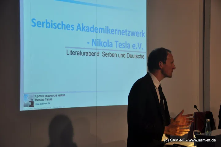 Moderation beim Literaturabend „Serben und Deutsche“ in der Stadtbibliothek Stuttgart